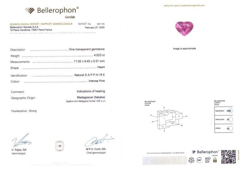 Pink sapphire heart shape 4.02 carats, Madagascar Image №6