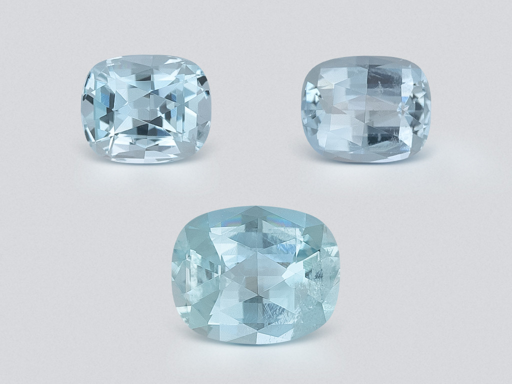Set of aquamarines cushion cut 2.54 carats, Madagascar Image №1