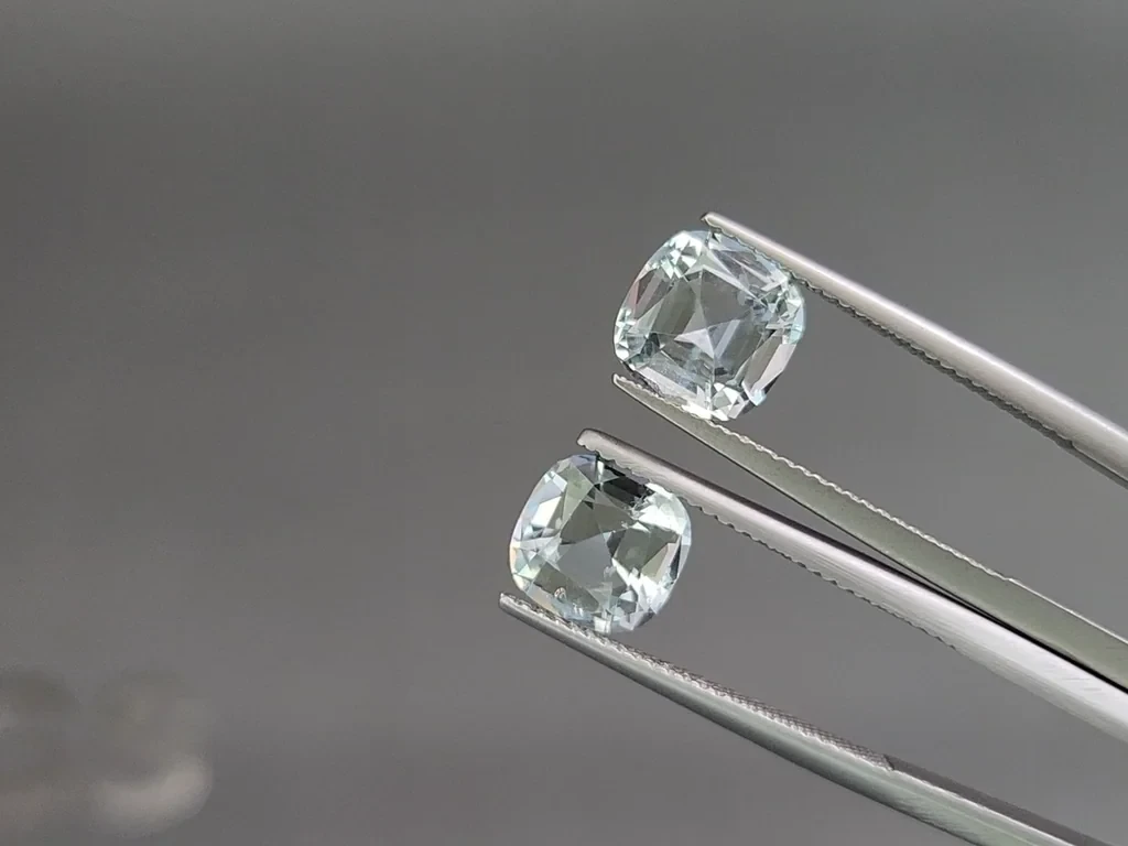 Set of  aquamarines cushion cut 6.77 carats, Madagascar Image №4