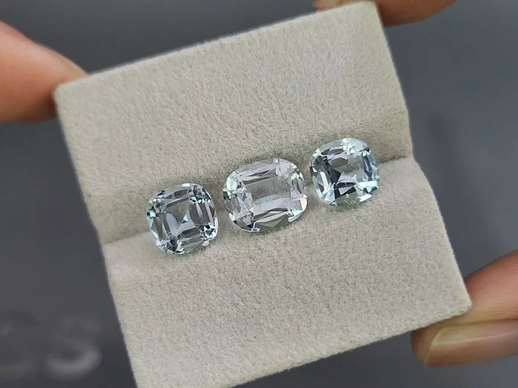 Set of  aquamarines cushion cut 6.77 carats, Madagascar Image №5