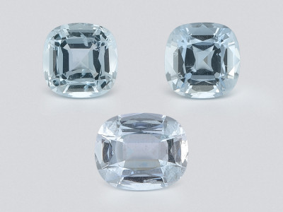 Set of  aquamarines cushion cut 6.77 carats, Madagascar photo