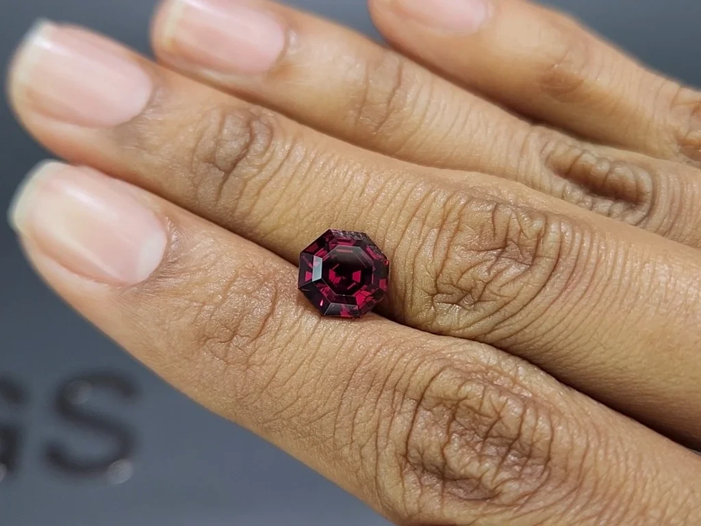 Garnet  hexagon cut 3.37 carats, Tanzania Image №2