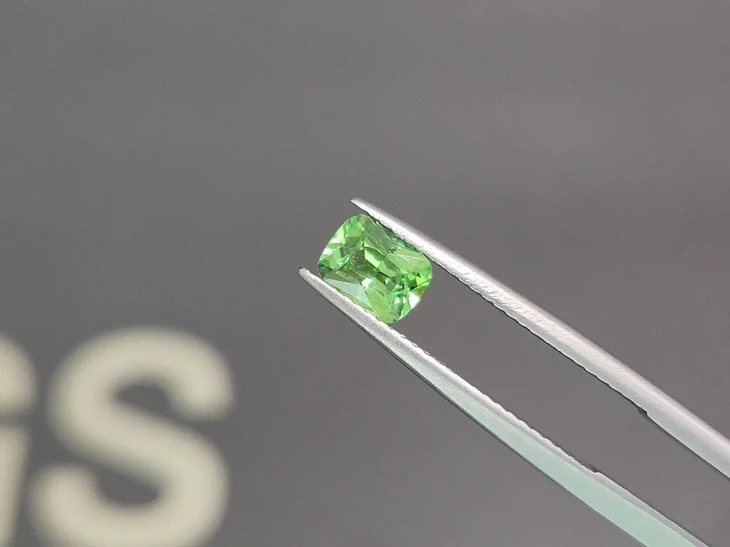 Intense Green tsavorite garnet in cushion cut 0.81 carats, Tanzania Image №3