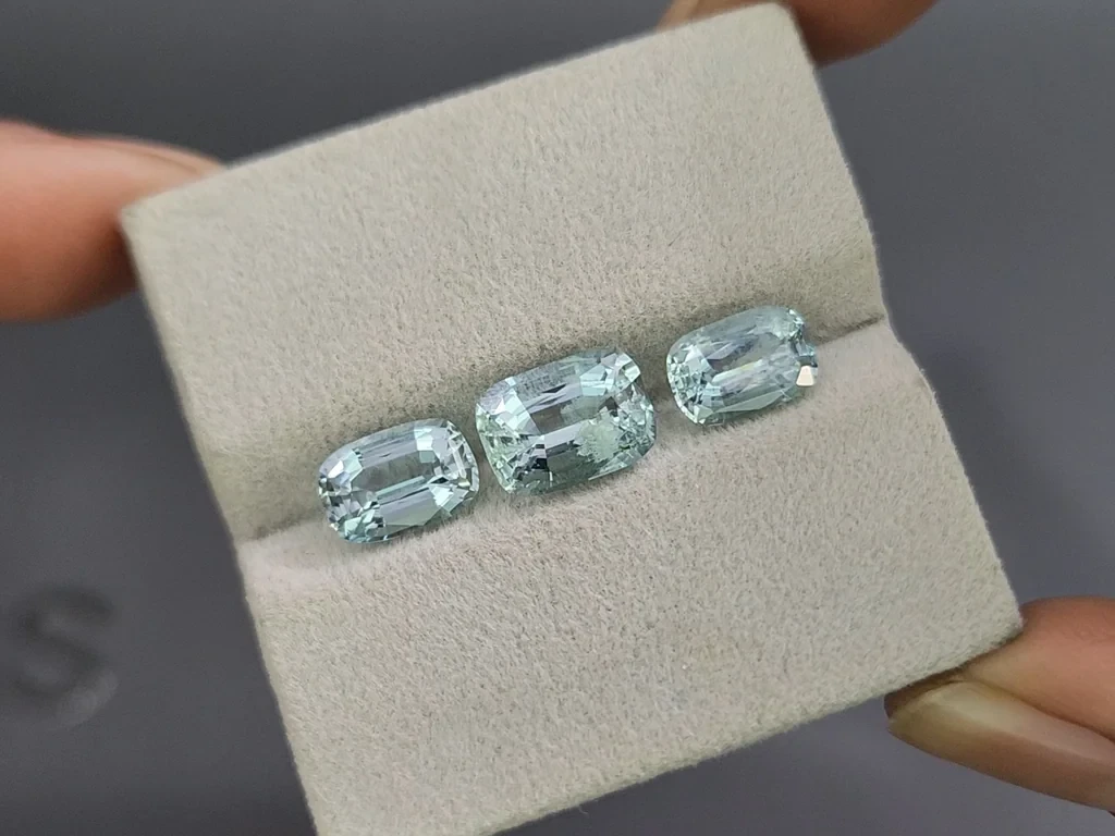 Set of aquamarines cushion cut 5.23 carats, Madagascar Image №5