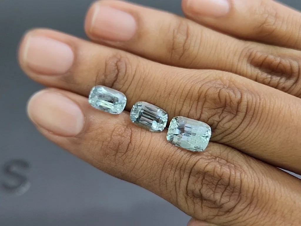 Set of aquamarines cushion cut 5.23 carats, Madagascar Image №2