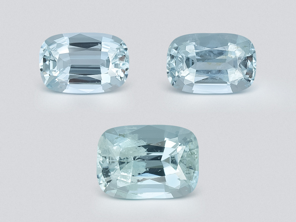 Set of aquamarines cushion cut 5.23 carats, Madagascar Image №1