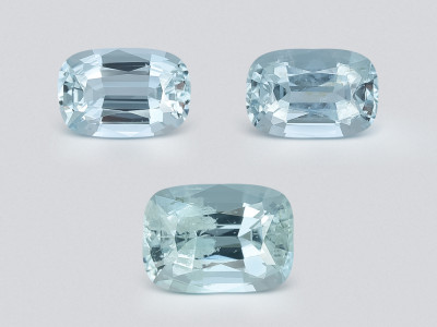 Set of aquamarines cushion cut 5.23 carats, Madagascar photo