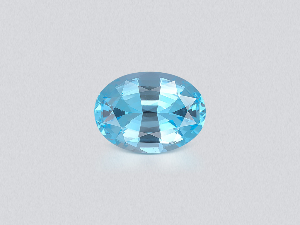 Topaz Sky Blue high precision oval cut 8.27 carats, Madagascar Image №1
