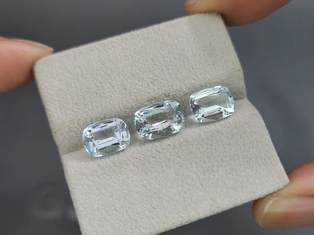 Set of aquamarines cushion cut  6.40 carats, Madagascar Image №5