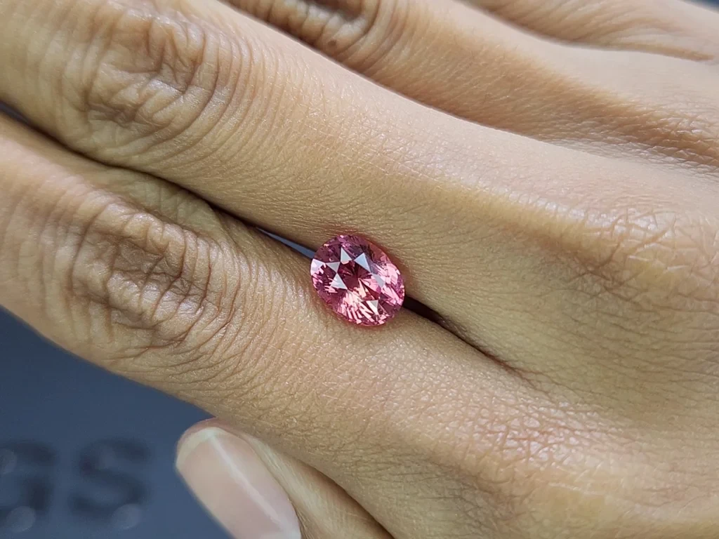 Unheated Padparadscha sapphire oval cut 3.32 carats, Sri Lanka Image №2