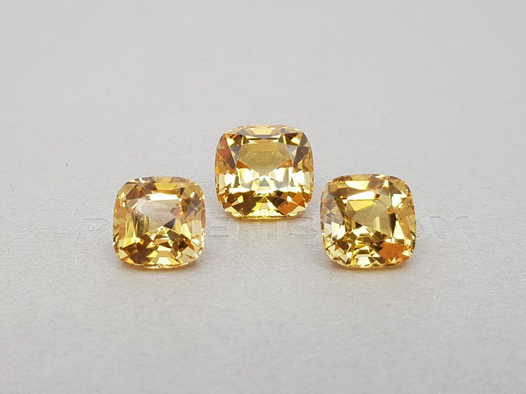 Set of golden Imperial topazes 14.37 ct, Brazil Image №1