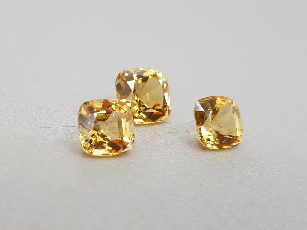 Set of golden Imperial topazes 14.37 ct, Brazil Image №2
