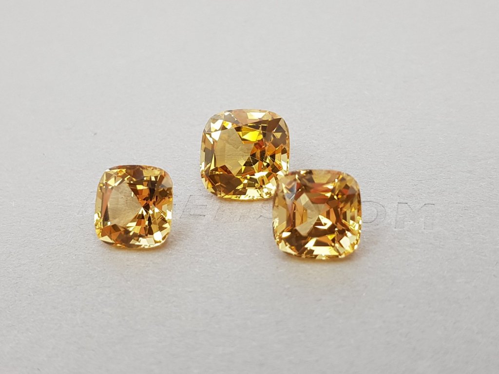 Set of golden Imperial topazes 14.37 ct, Brazil Image №3