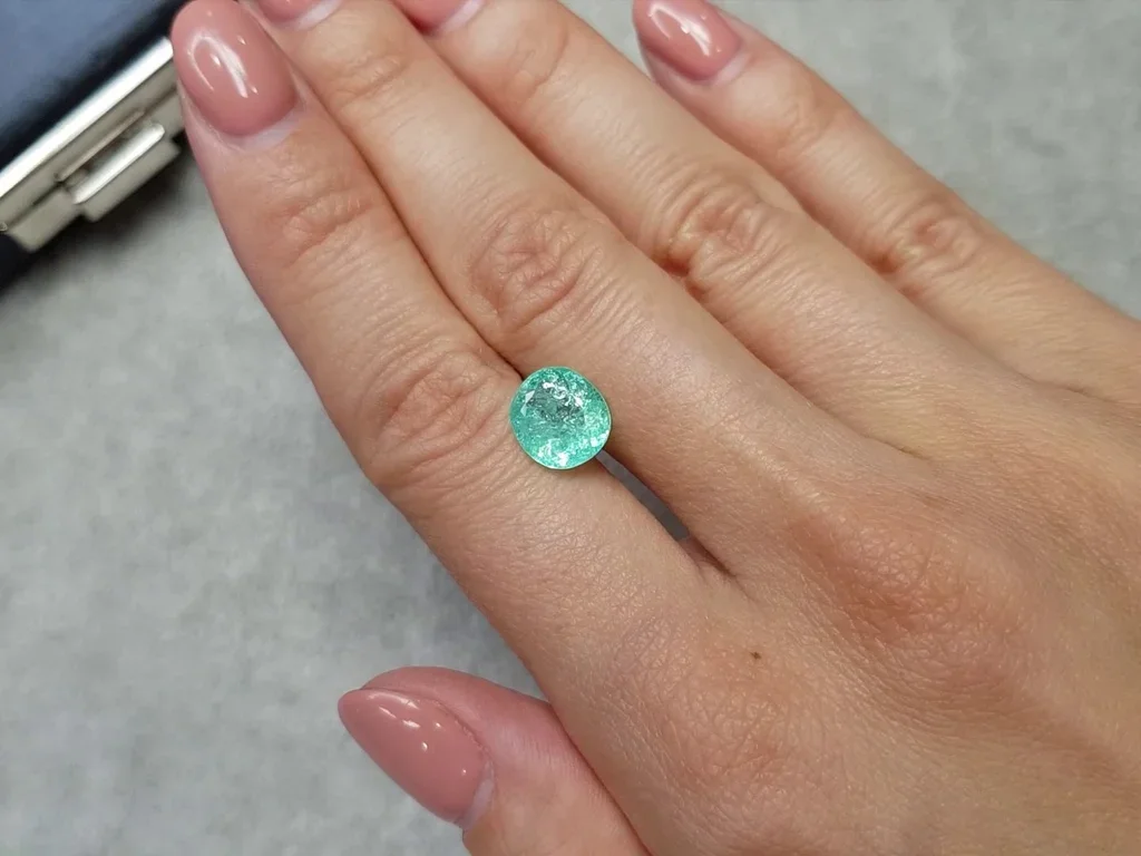 Neon blue paraiba tourmaline oval cut 3.19 ct, Mozambique Image №2