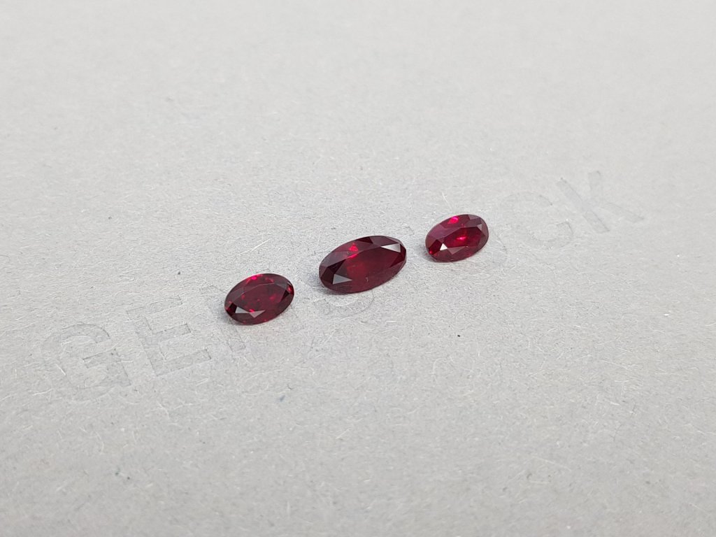 Set of Madagascar pigeon blood red rubies 1.48 ct Image №2