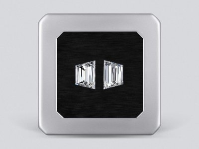 Pair of matching diamonds G/VS 0.80 carat in trapezoid cut photo