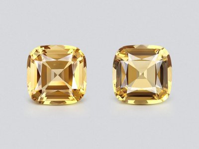 Pair of cushion cut yellow citrines 8.48 carats, Africa photo