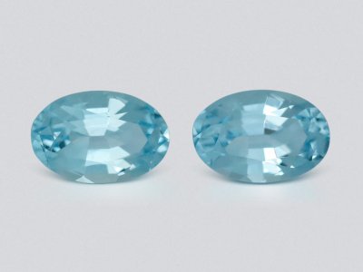 Pair of oval cut aquamarines 3.16 carats, Madagascar  photo