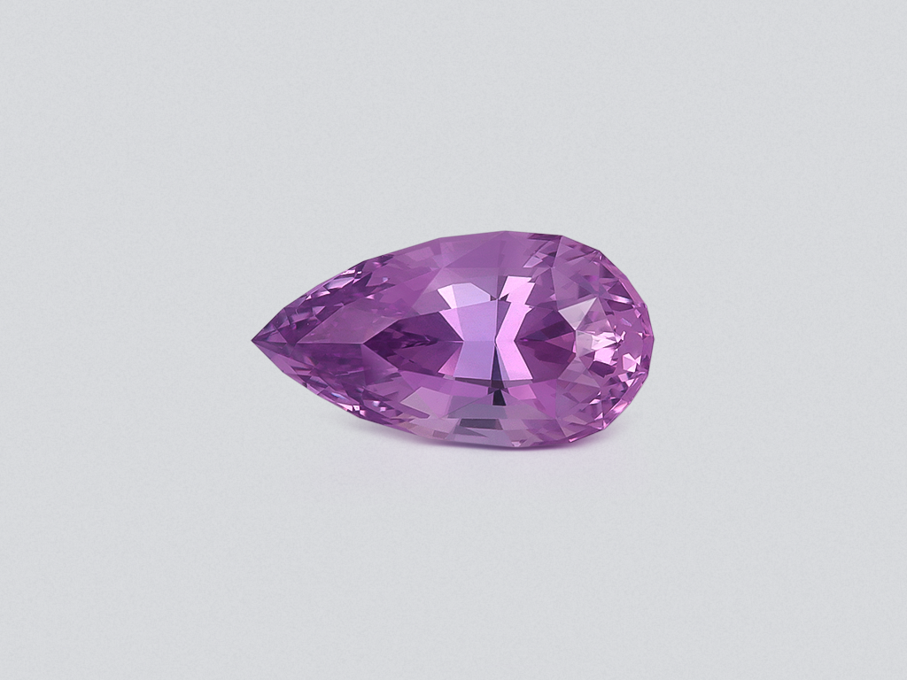 Unheated purple sapphire pear shaped 6.62 carats, Sri Lanka Image №1