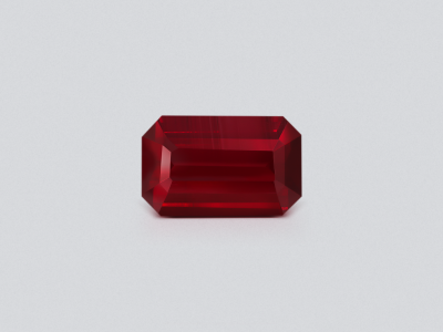 Unheated Pigeon blood ruby octagon cut  5.06 carats, Mozambique, GRS  photo