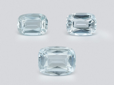 Set of aquamarines cushion cut 3.88 carats, Madagascar photo