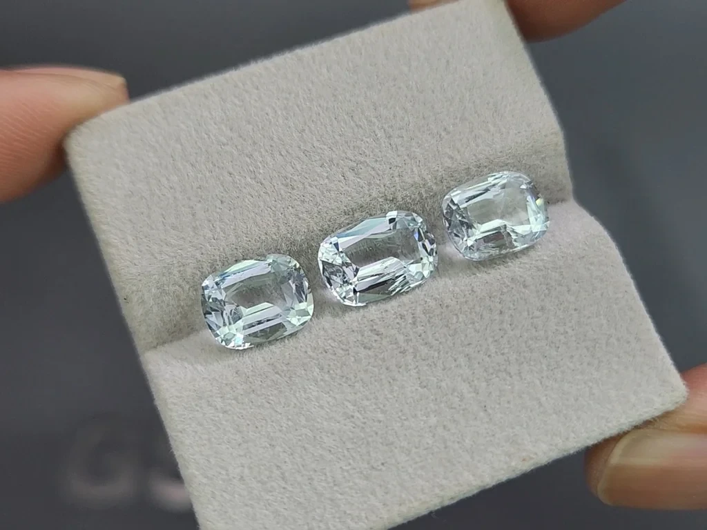 Set of aquamarines cushion cut 6.19 carats, Madagascar Image №5