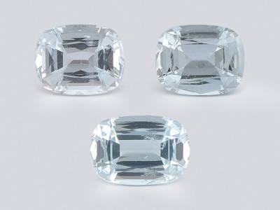 Set of aquamarines cushion cut 6.19 carats, Madagascar photo