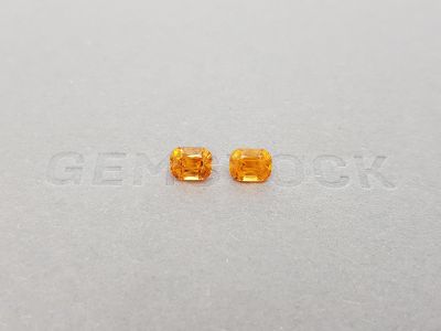 Pair of bright cushion cut spessartines 2.11 ct, Nigeria photo