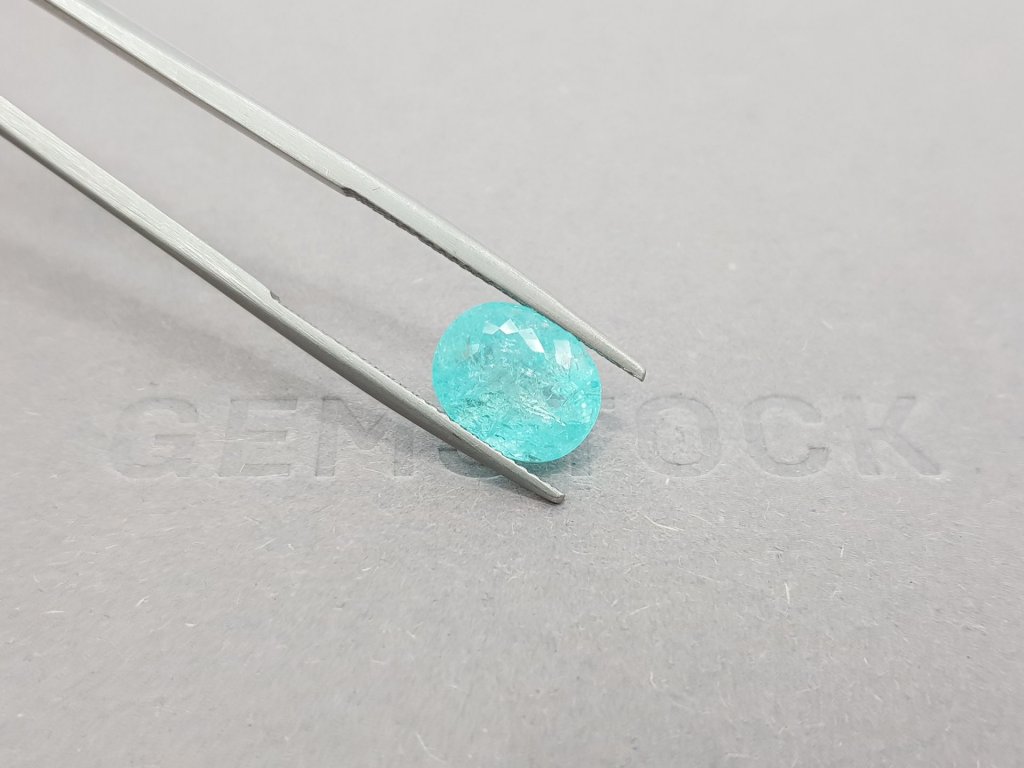 Paraiba sugar blue tourmaline oval cut 3.45 ct, Mozambique Image №3