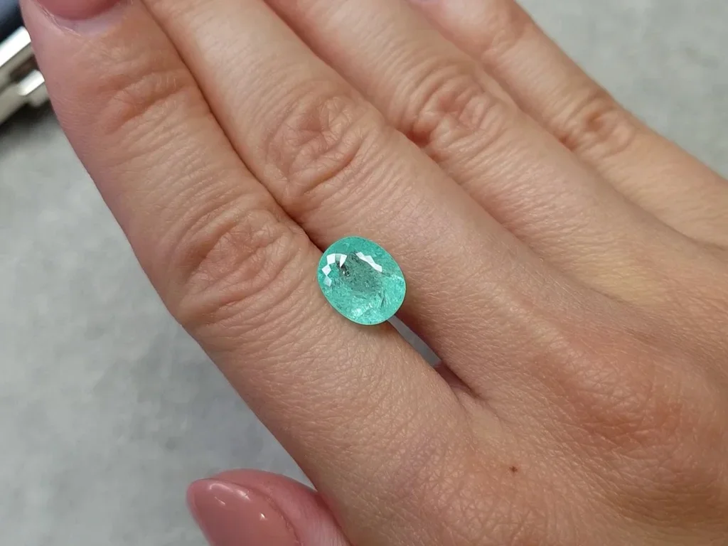 Paraiba sugar blue tourmaline oval cut 3.45 ct, Mozambique Image №2