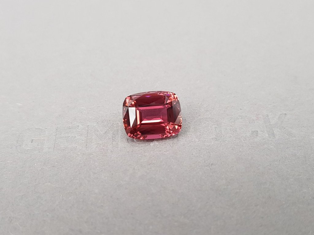 Intense pink-orange tourmaline in cushion cut 4.04 ct, Africa Image №2