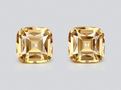 Pair of cushion cut yellow citrines 8.47 carats, Africa photo