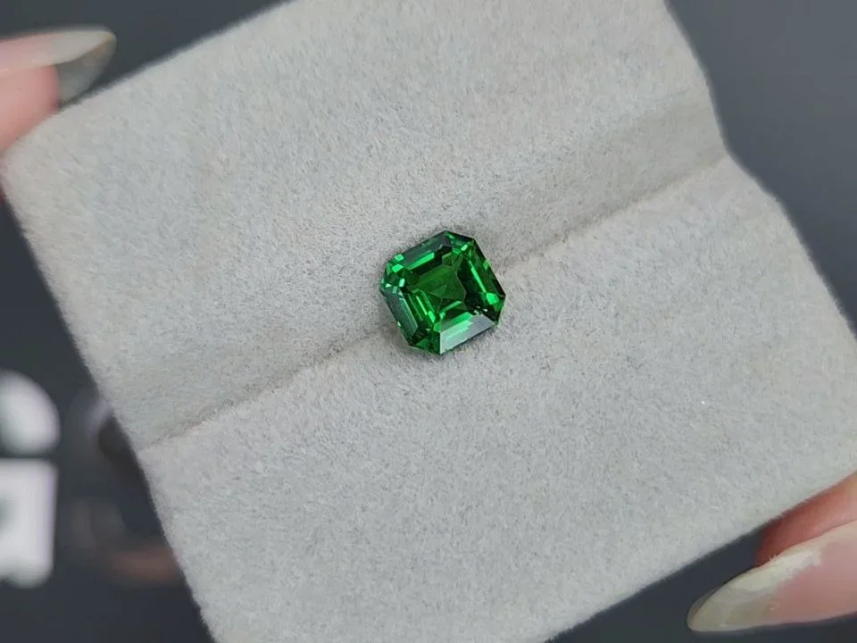 Vivid green tsavorite garnet in octagon cut 1.56 carats, Tanzania  Image №4