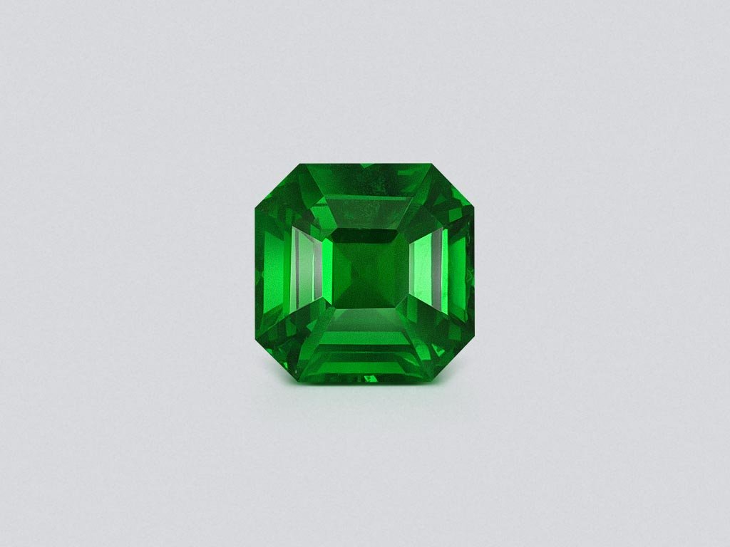 Vivid green tsavorite garnet in octagon cut 1.56 carats, Tanzania  Image №1