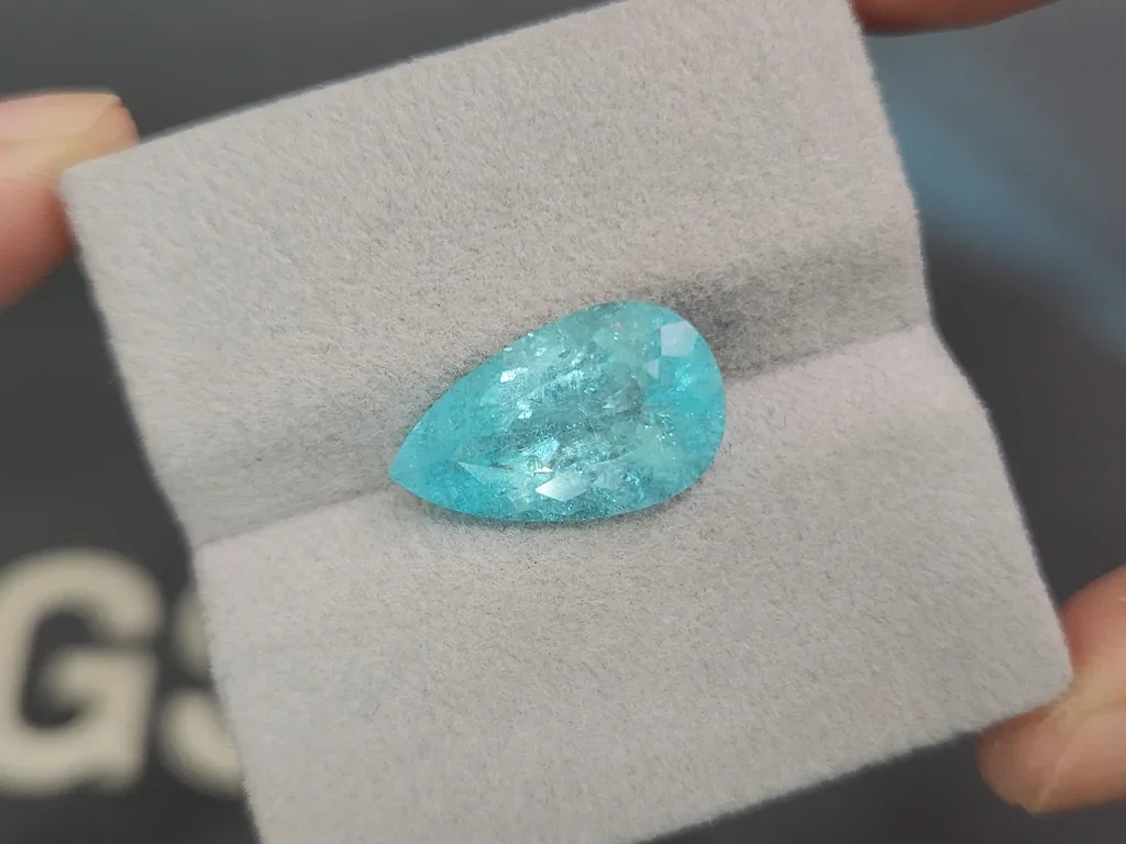 Neon blue tourmaline Paraiba in pear cut 7.14 carats, Mozambique Image №5