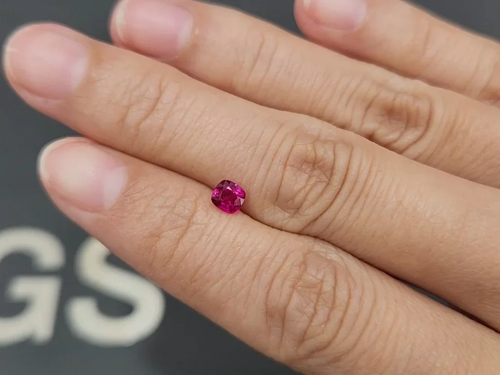 Unheated red ruby in cushion cut 0.50 carats, Burma (Mogok) Image №2