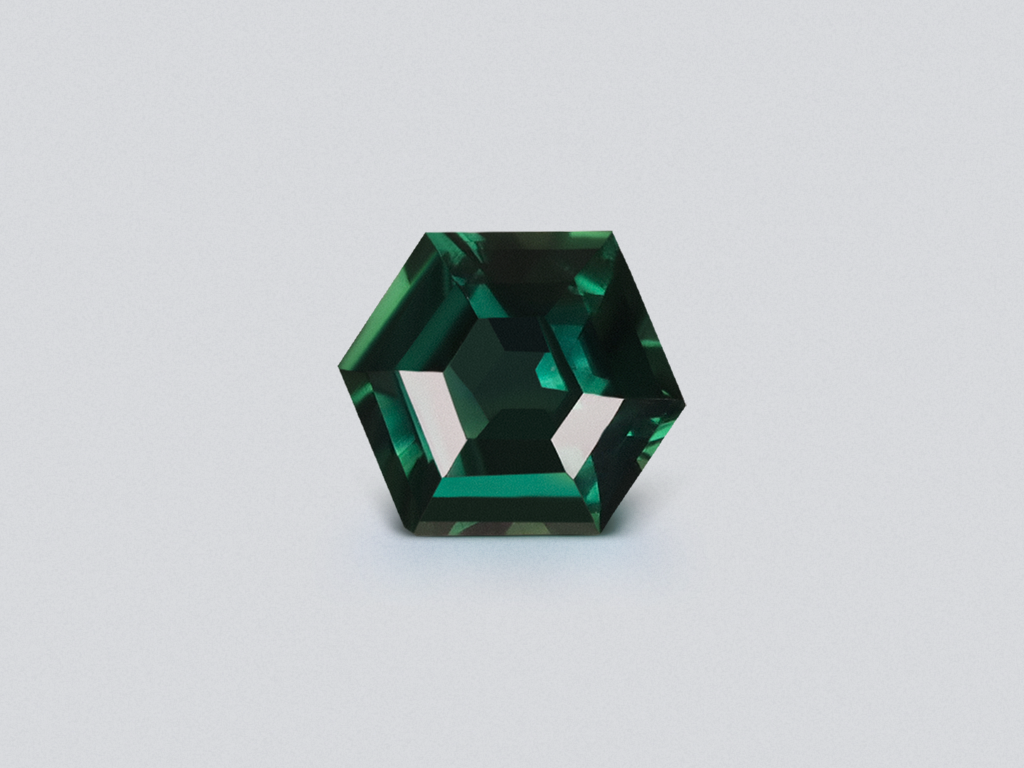 Sapphire Teal hexagon cut 1.51 carats, Madagascar Image №1