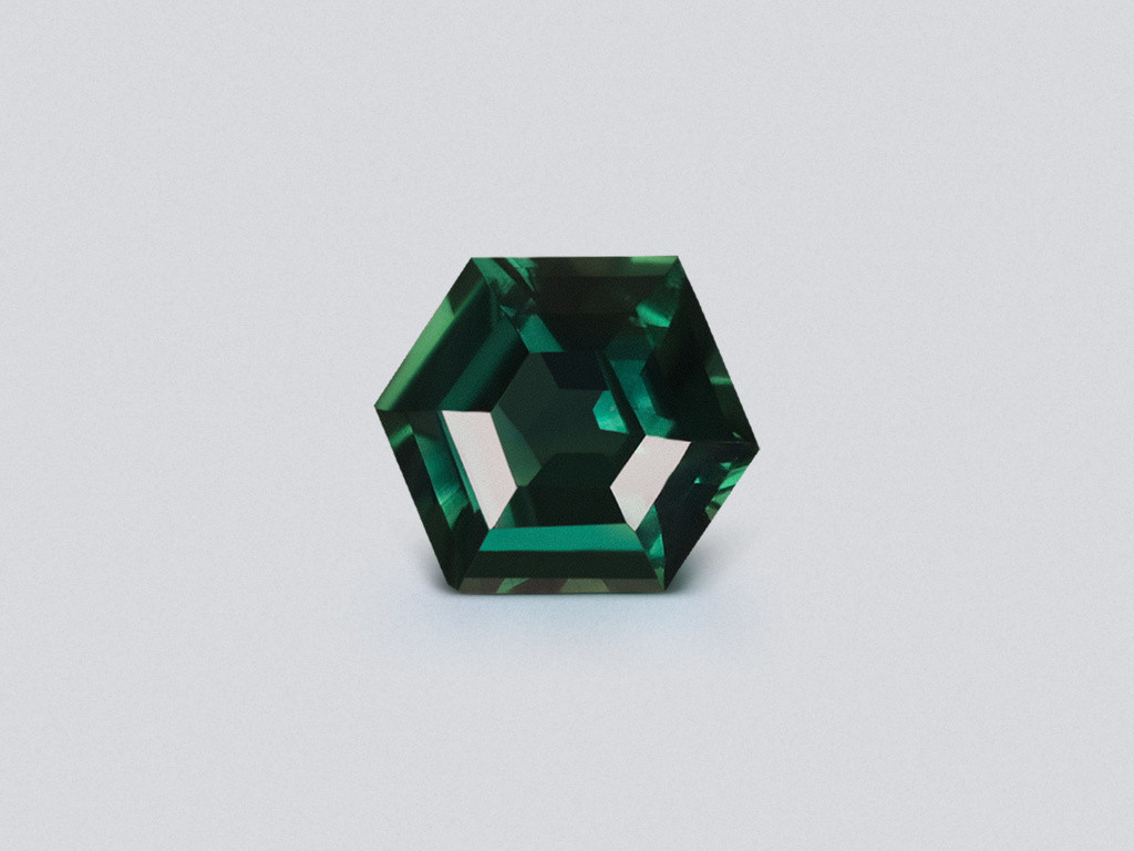 Sapphire Teal hexagon cut 1.51 carats, Madagascar Image №1