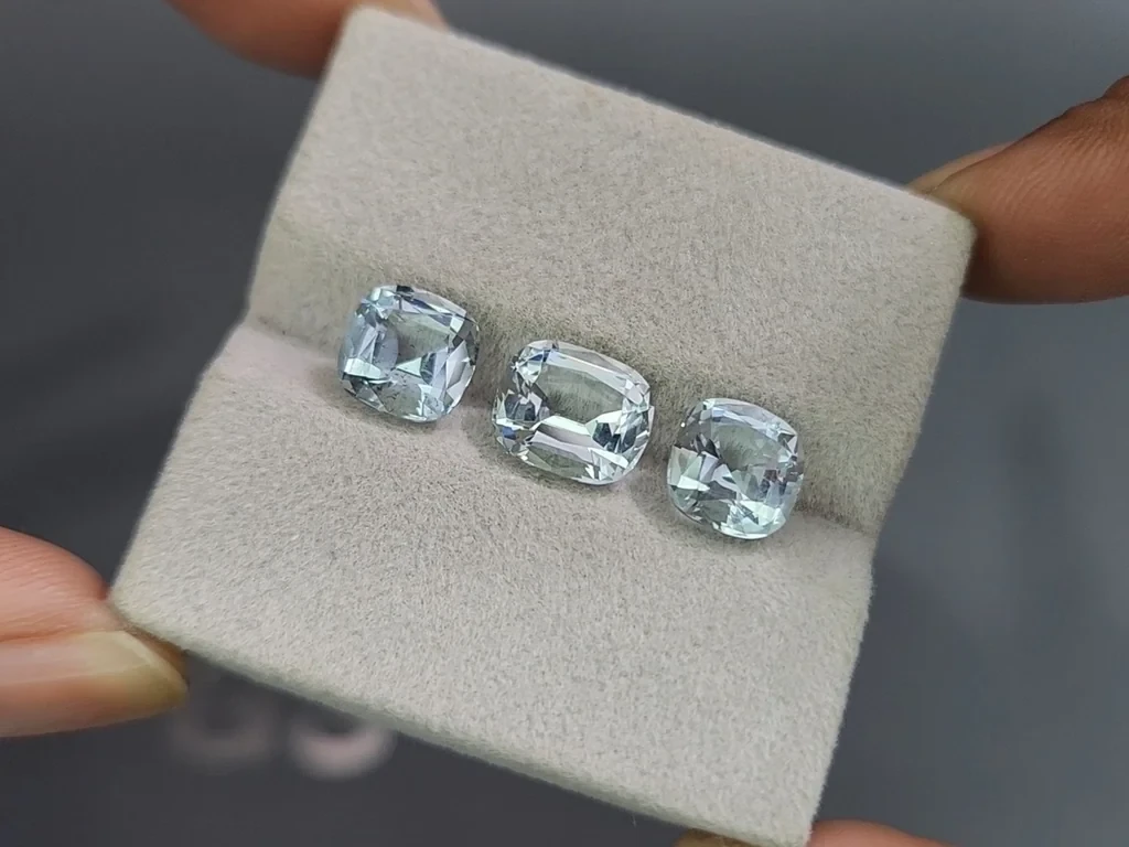 Set of aquamarines cushion cut 6.18 carats, Madagascar Image №5