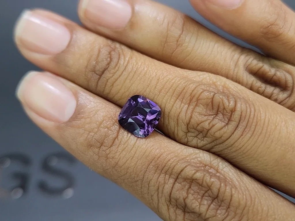Purple spinel cushion cut 3.51carats, Tanzania Image №2