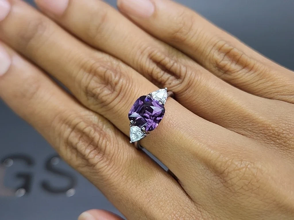 Purple spinel cushion cut 3.51carats, Tanzania Image №5