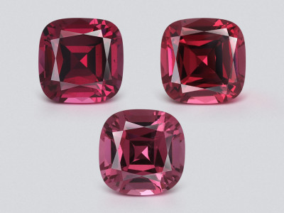Set of garnets rhodolite cushion cut 5.67 carats, Madagascar photo