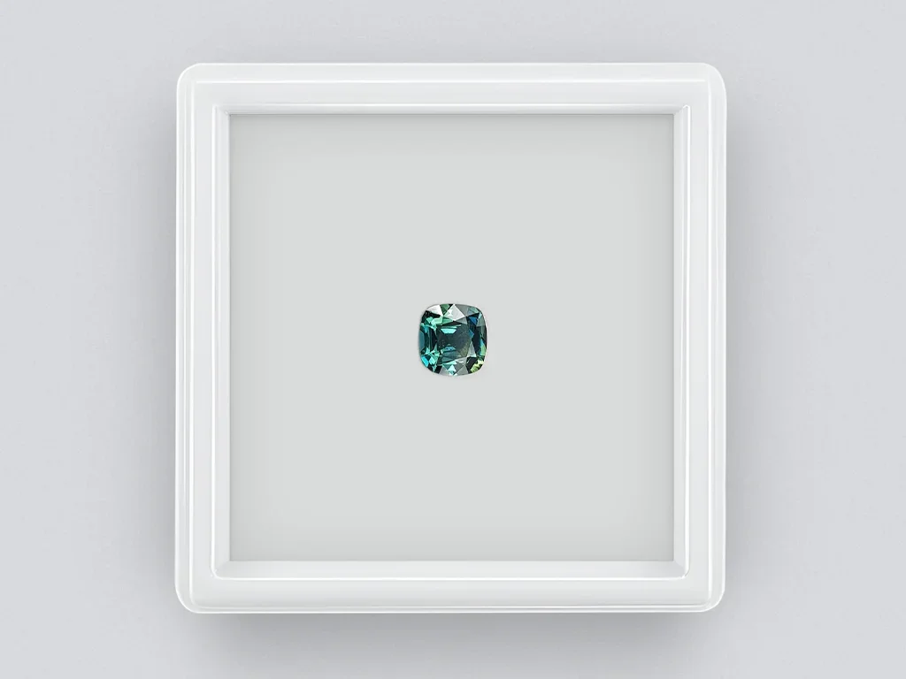 Teal sapphire from Madagascar in cushion cut  1.15 ct, untreated Image №1