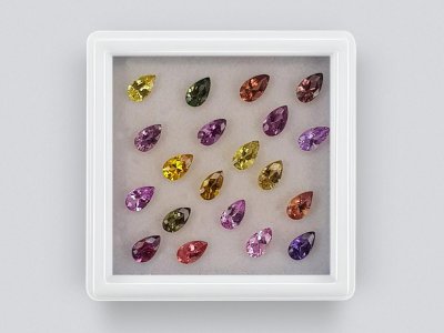 Set of calibrated sapphires 5x3 mm in pear cut 4.85 carats/20 pcs. photo
