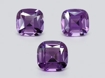 Set of cushion cut amethysts 13.25 carats photo