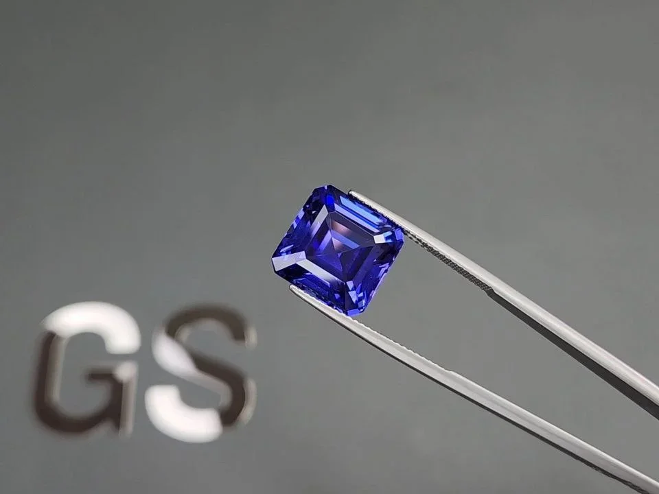 Intense blue asscher cut tanzanite 11.53 carats, Tanzania Image №3