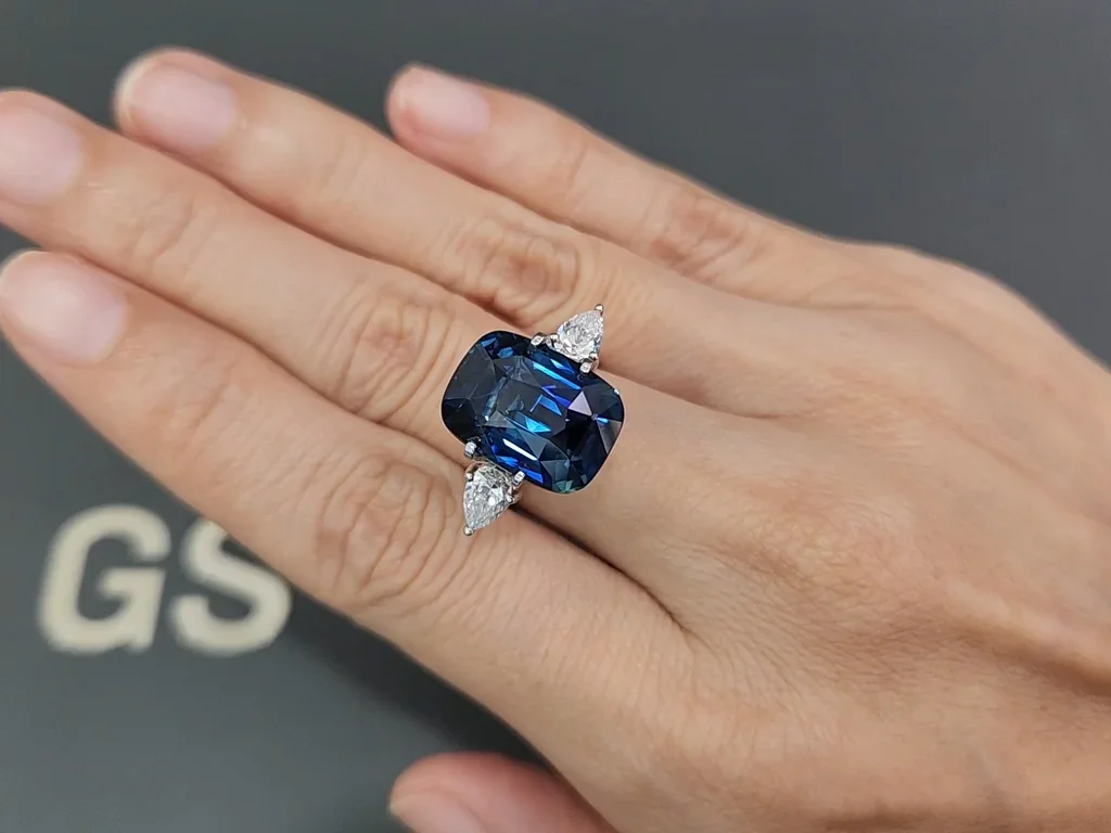 Unheated sapphire Teal cushion cut 14.09 carats, Sri Lanka (GRS) Image №5