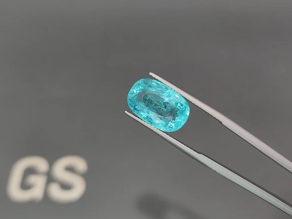 Neon Paraiba tourmaline greenish blue cushion cuts 7.47 carats, Mozambique Image №3