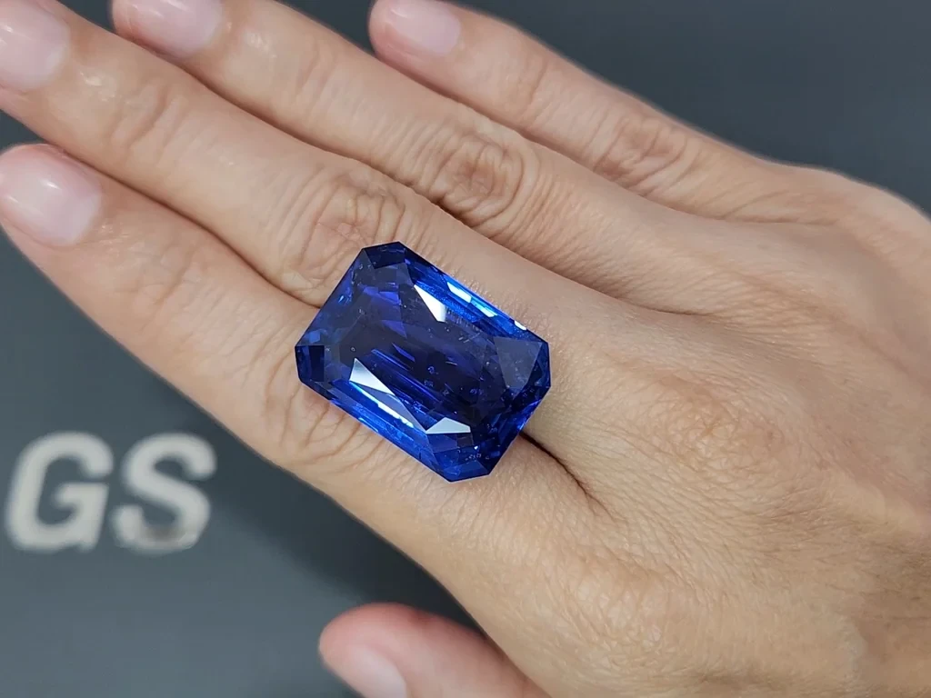 Unheated sapphire Royal Blue octagon cut 54.54 carats, Sri Lanka Image №2