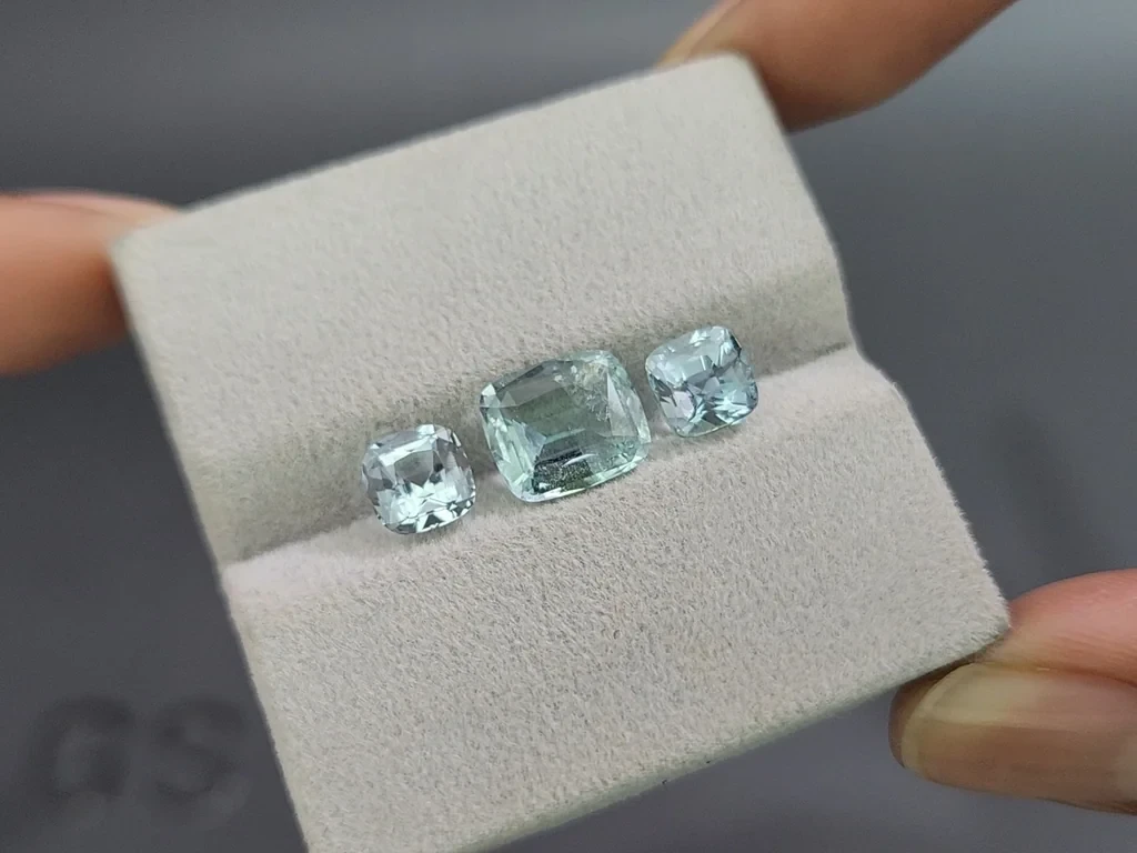 Set of aquamarines cushion cut 4.16 carats, Madagascar Image №5